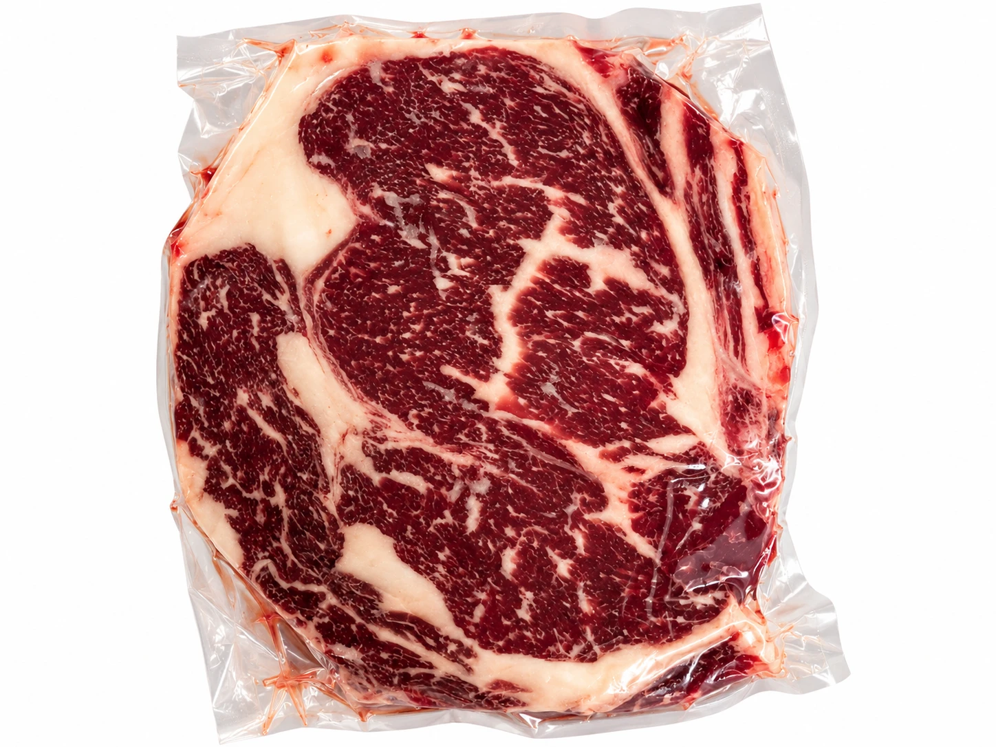 Detalle del marmoleo de un ribeye wagyu